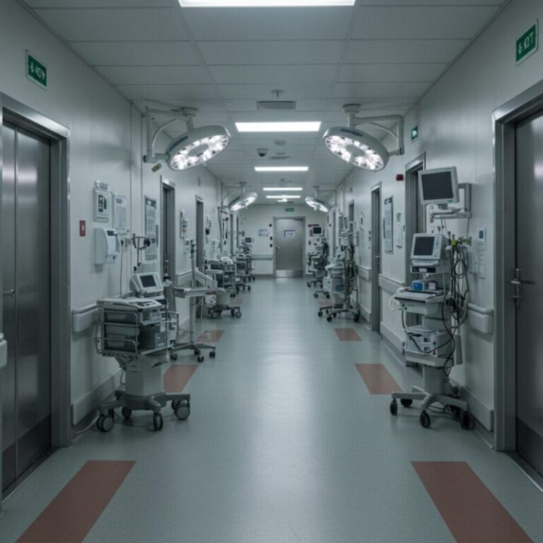 의료 공백으로 인해 비어있는 병원 복도의 쓸쓸한 모습입니다.