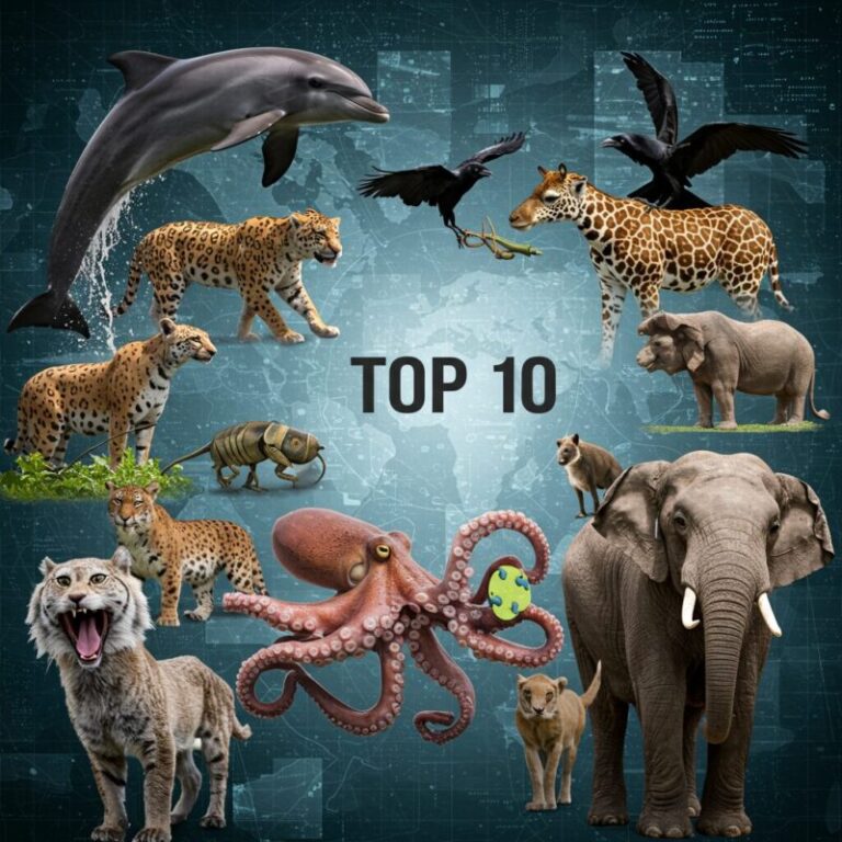 과학적 연구로 밝혀진 지구에서 가장 똑똑한 동물들, 예상치 못한 반전의 TOP 10 순위를 공개합니다.