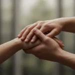 서로를 지지하고 보살피는 손길을 통해 사회의 든든한 안전망을 표현한 이미지.