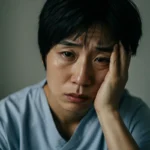 치료에도 불구하고 피로감을 느끼는 듯한 사람의 모습입니다.