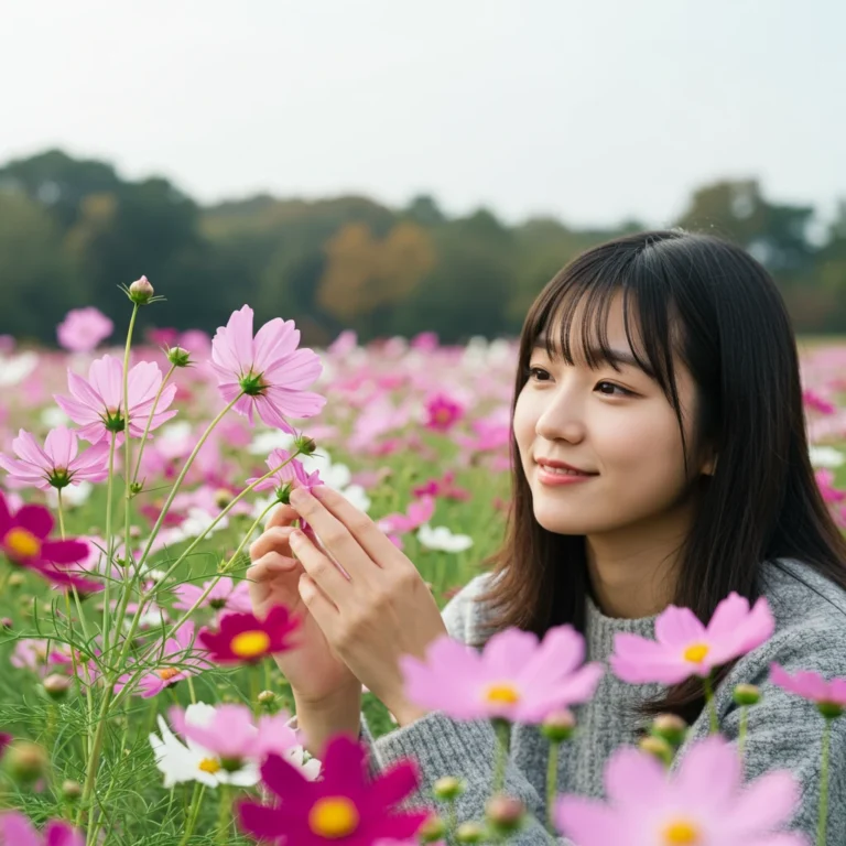 가을 하늘 아래 피어나는 순수의 미학 코스모스