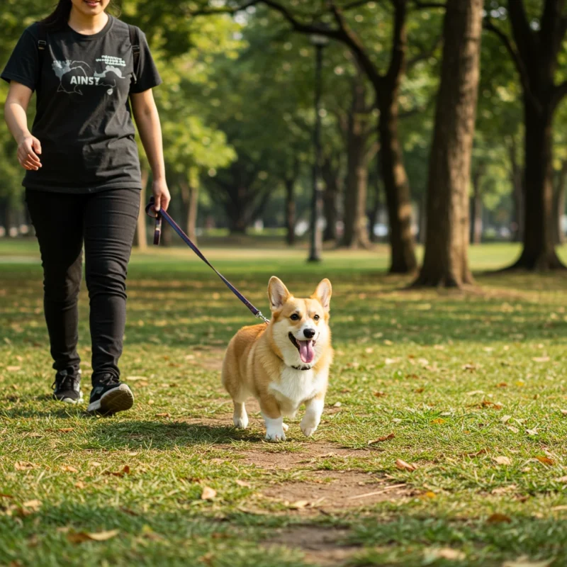 웰시코기 짧은 다리 뒤 에너지 폭탄