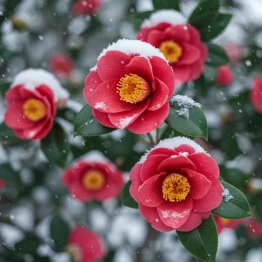 겨울에 피는 동백나무