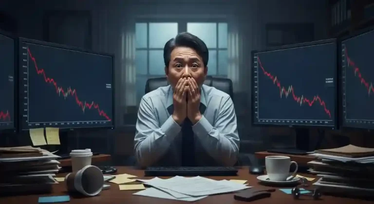 폭락, 하락, 하향-투자-충격, 주식