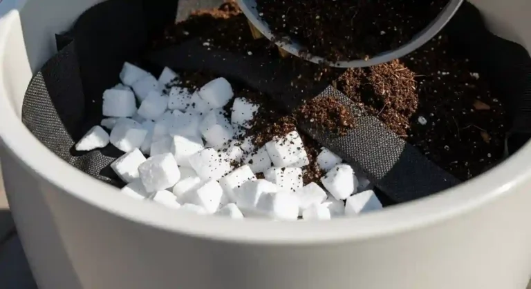 대형 화분 스티로폼 배수층 활용