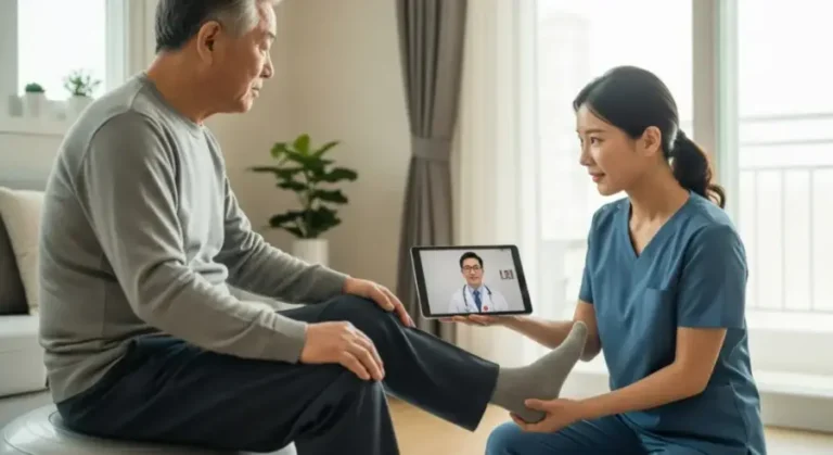 양방향 소통 수단을 활용한 의료진 간의 실시간 협력은 방문 재활 서비스의 안전성을 확보하는 핵심 요소다.(사진=AI 생성 이미지)38kb