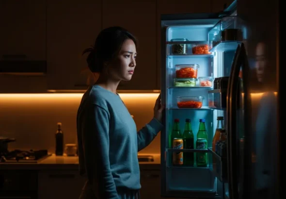 야식 증후군을 겪는 사람은 밤마다 호르몬 불균형으로 인해 비정상적인 공복감을 느낀다.(사진=AI 생성 이미지)27kb