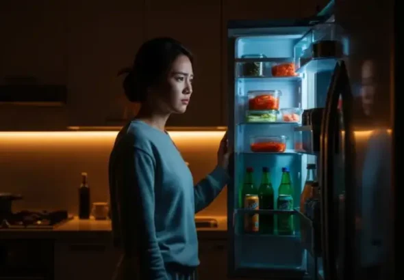 야식 증후군을 겪는 사람은 밤마다 호르몬 불균형으로 인해 비정상적인 공복감을 느낀다.(사진=AI 생성 이미지)27kb