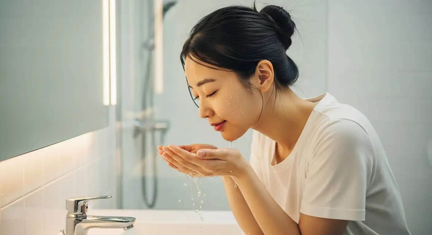 샤워기 물줄기로 세수하는 습관