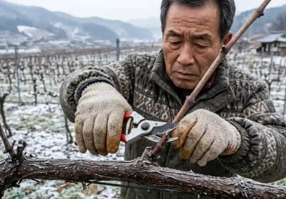 포도나무 가지치기 이 부위